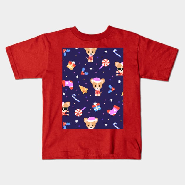 Chihuahua Christmas Kids T-Shirt by queensandkings